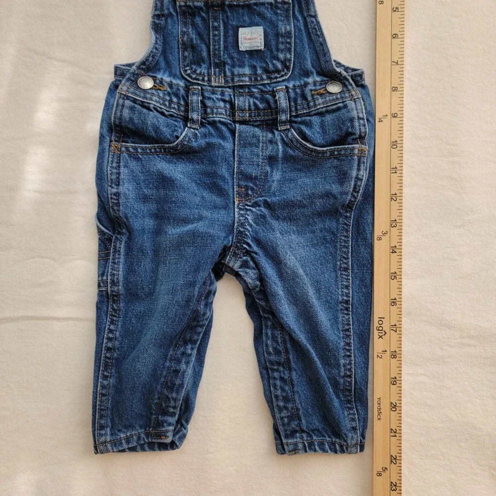Old Navy Denim Overalls Gap Striped Bodysuit Set Toddler 12-18M Blue Grey Fall